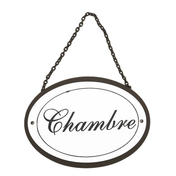 Plaque de porte ovale "chambre "