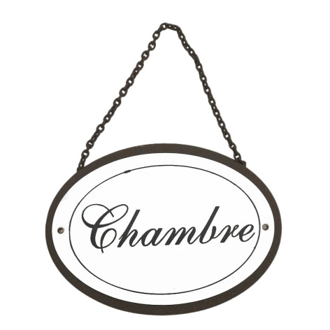 Plaque de porte ovale "chambre "