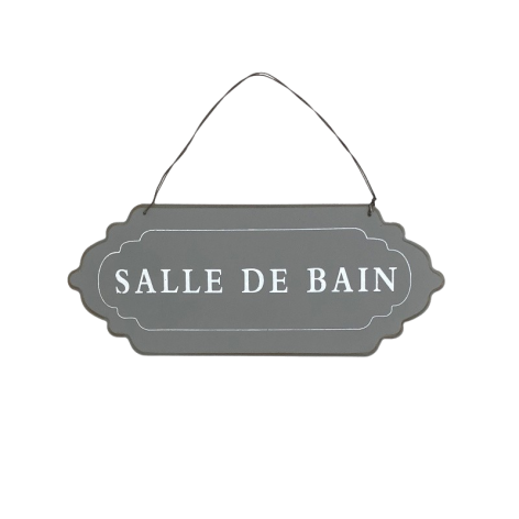 Plaque de porte alu grise " salle de bain "