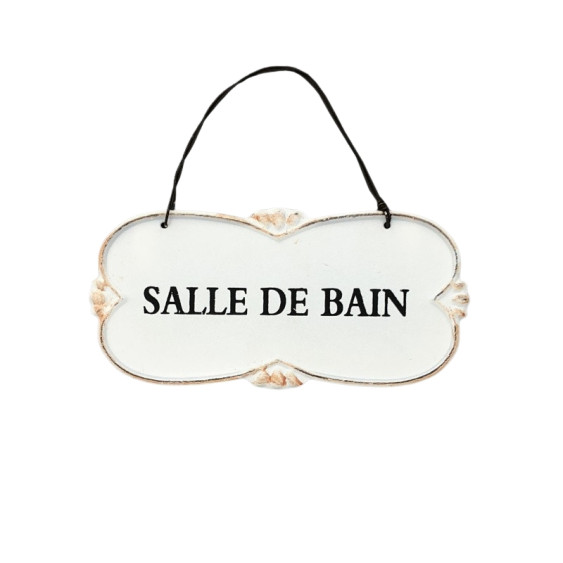 Plaque de porte alu blanc " Salle de bain"