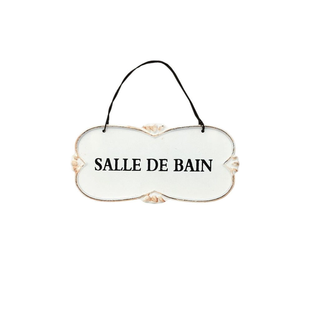 Plaque de porte alu blanc " Salle de bain"