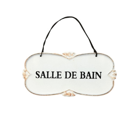 Plaque de porte alu blanc " Salle de bain"