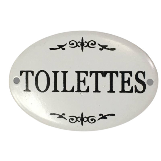 Plaque de porte alu a fixer blanc" toilette "