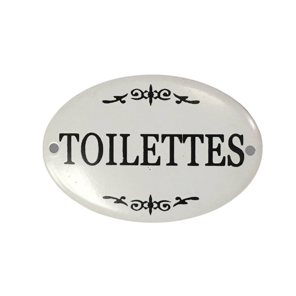 Plaque de porte alu a fixer blanc" toilette "