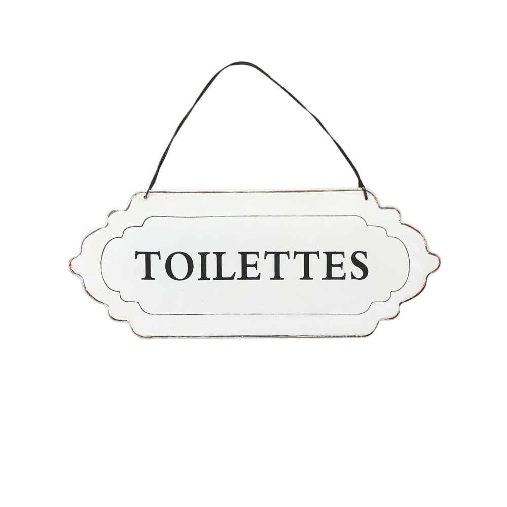 Plaque de porte blanche "toilette"