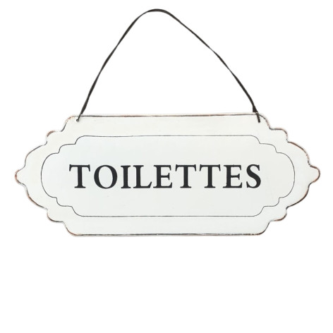 Plaque de porte blanche "toilette"