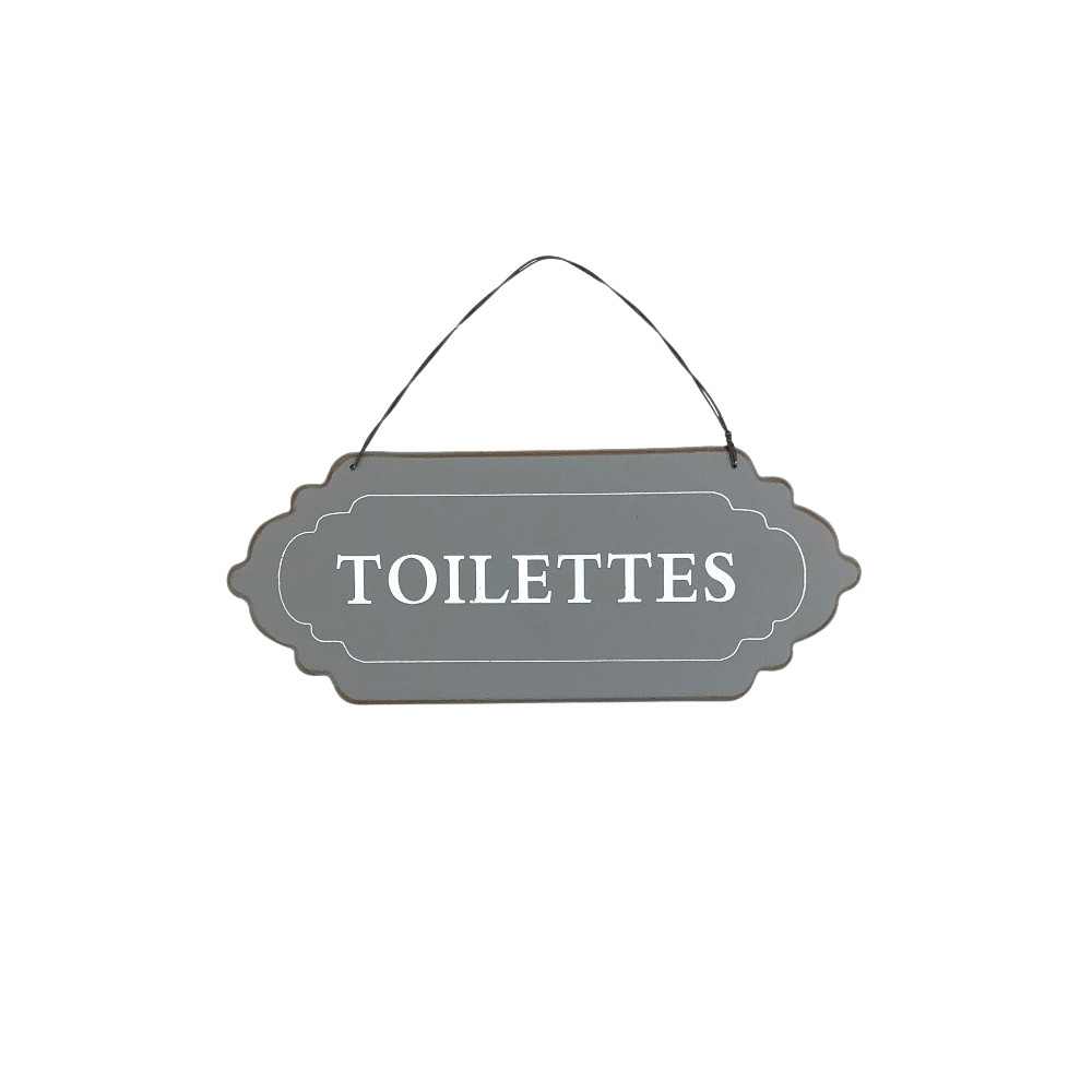 Plaque de porte alu grise " toilette"