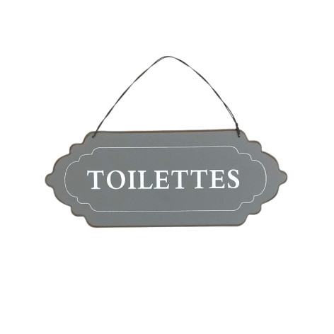 Plaque de porte alu grise " toilette"