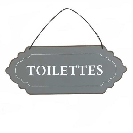 Plaque de porte alu grise " Toilette "