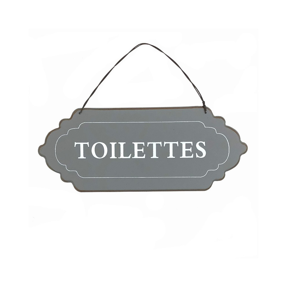 Plaque de porte alu grise " Toilette "