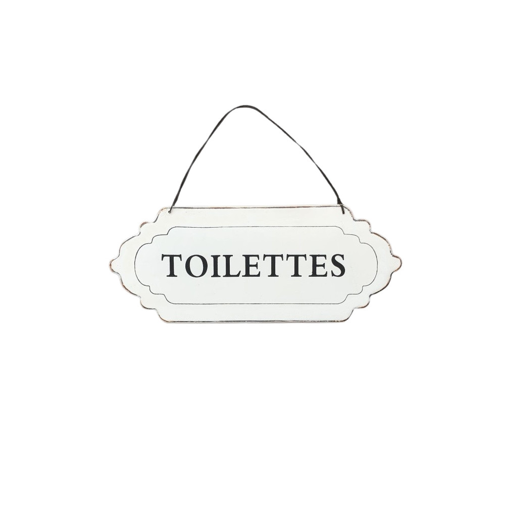 Plaque de porte alu blanc " toilette"