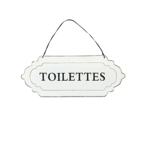 Plaque de porte alu blanc " toilette"