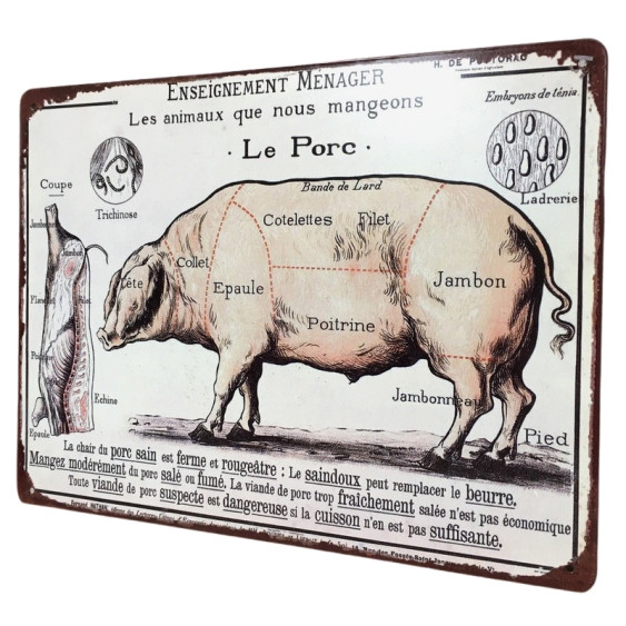 Plaque Pub Plaque Déco Plaque Rétro Plaque Métal Fer Le Porc