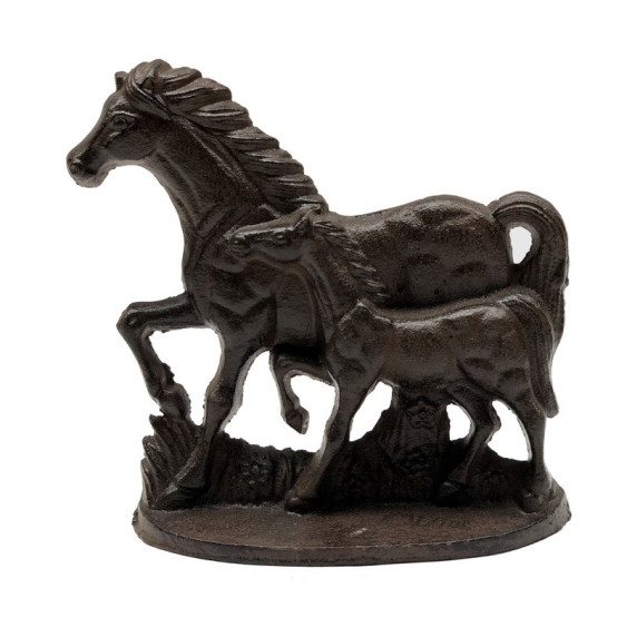 Figurine cheval en fonte marron 17 x 16 cm