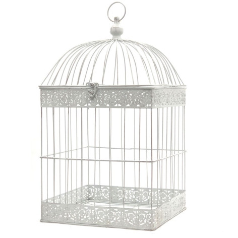 Cage à oiseaux blanche