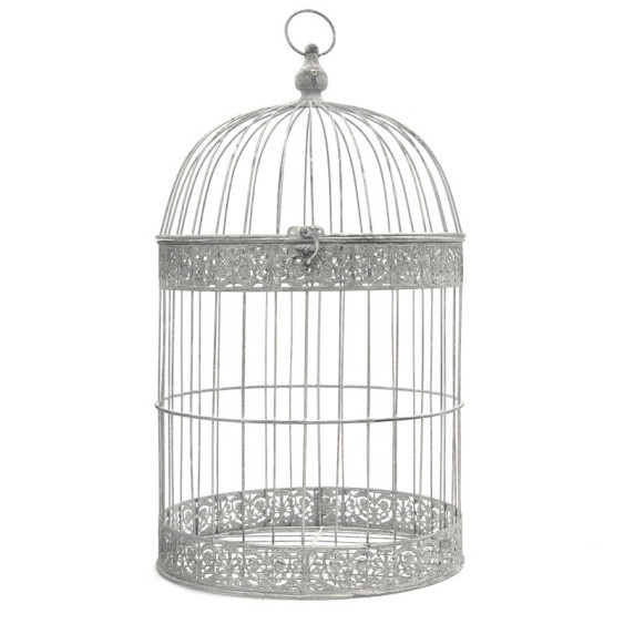 Cages à oiseaux rondes et grises