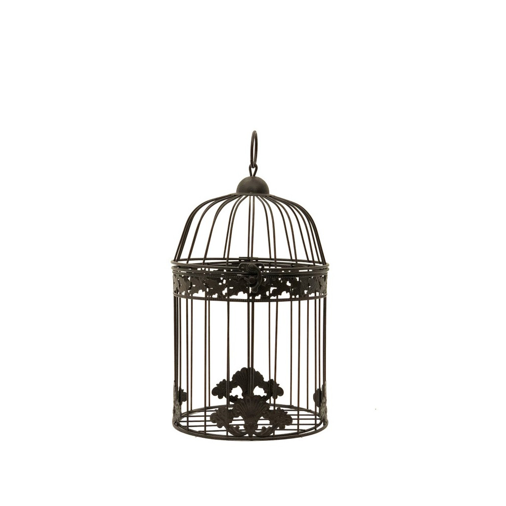 Cage à oiseaux ronde marron