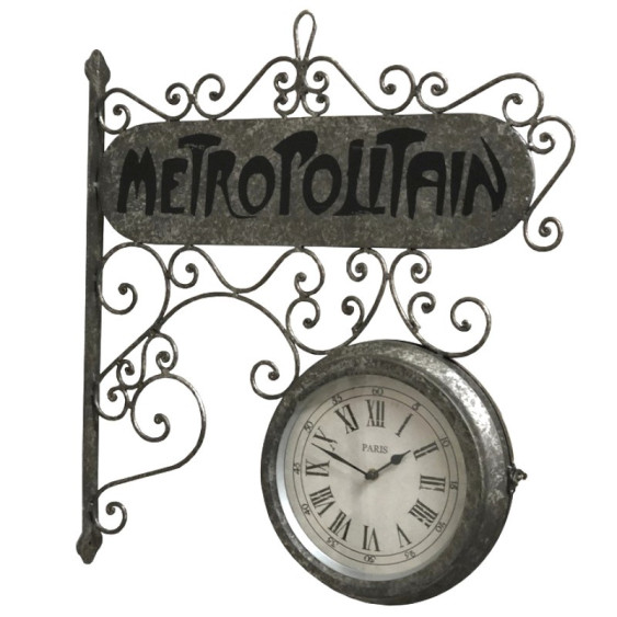 Horloge de Gare Double Face "Métropolitain"