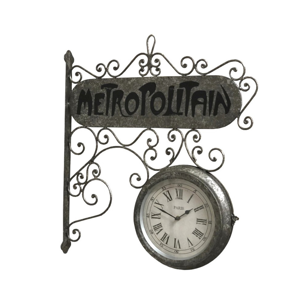 Horloge de Gare Double Face "Métropolitain"