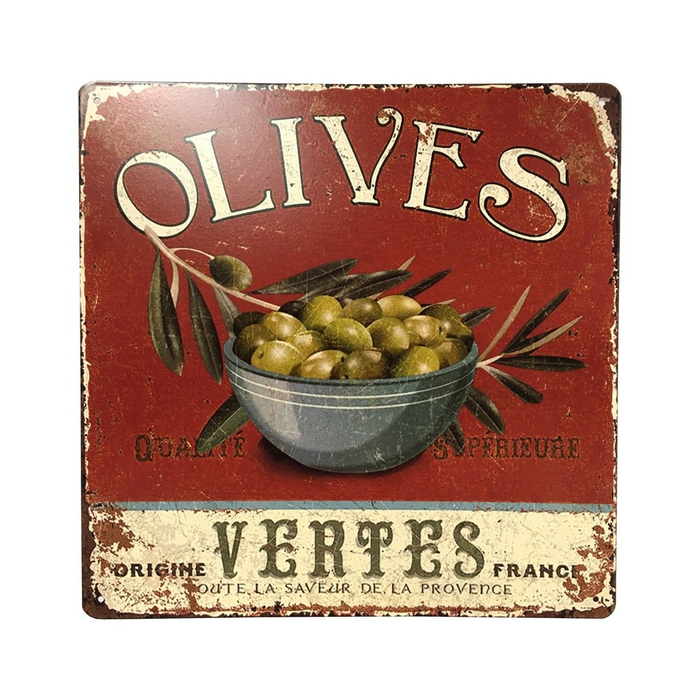 Plaque Pub Plaque Déco Plaque Rétro Plaque Métal Fer Olives