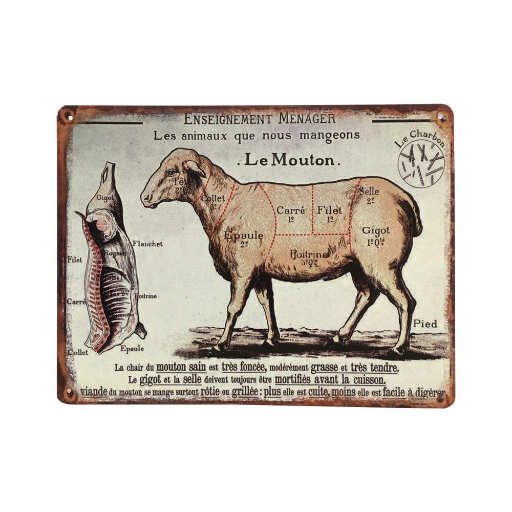 Plaque décorative en métal "Le Mouton"