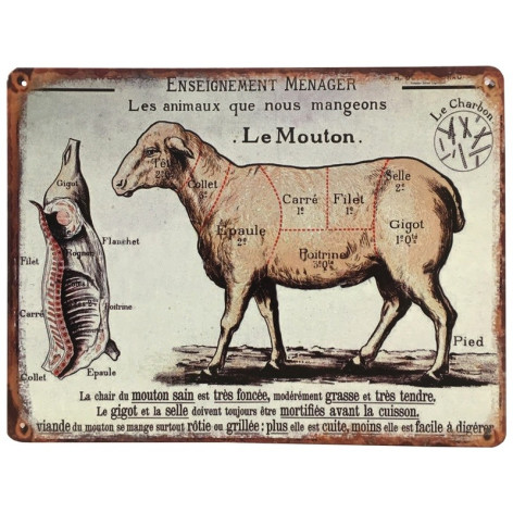 Plaque décorative en métal "Le Mouton"