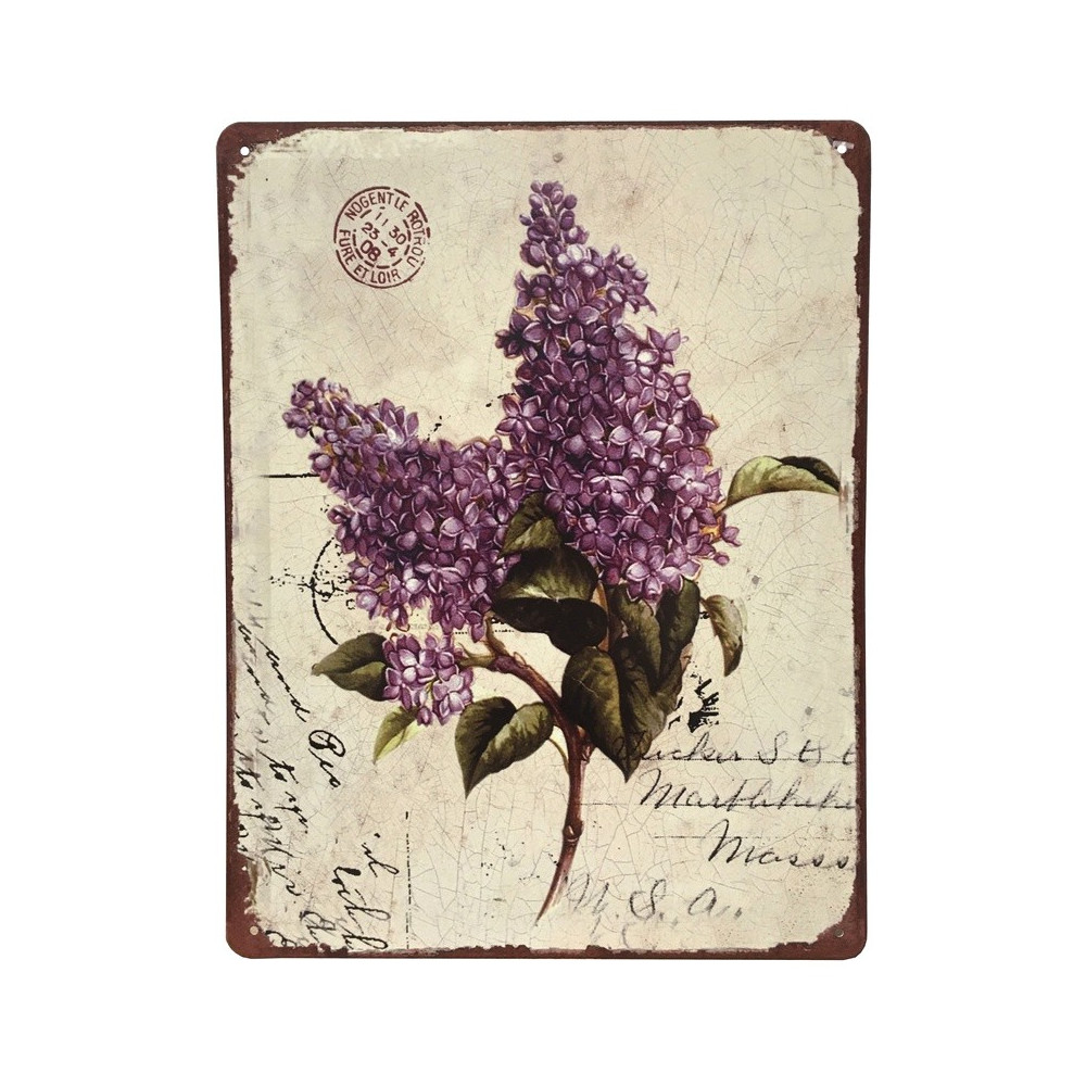 Plaque décorative en métal"Lilas"