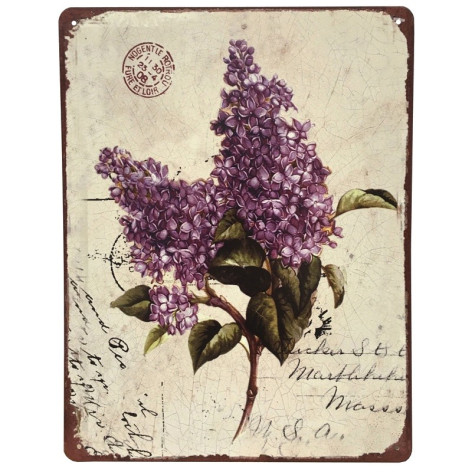 Plaque décorative en métal"Lilas"