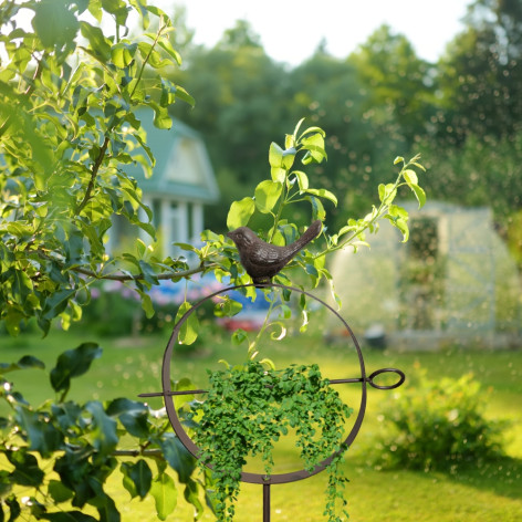 Suspension en fonte avec oiseau