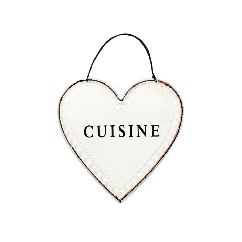 Plaque de porte en forme de coeur "Cuisine"