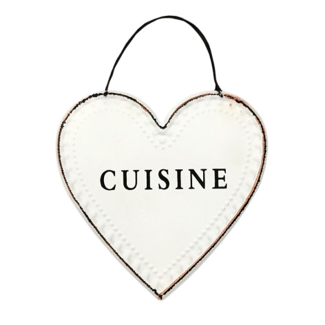 Plaque de porte en forme de coeur "Cuisine"