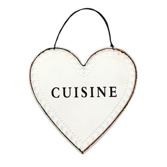 Plaque de porte en forme de coeur "Cuisine"