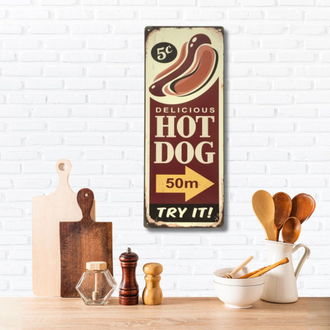 Plaque décorative "Hot Dog"