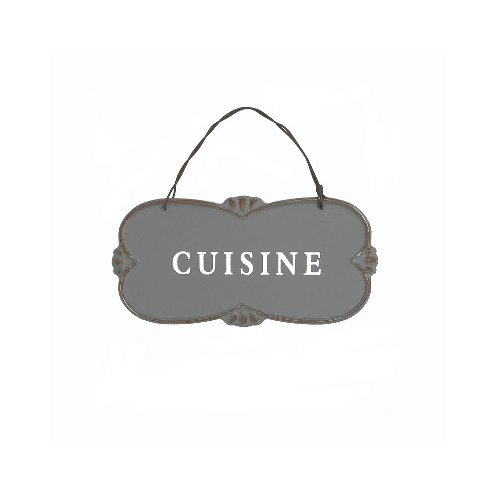 PLAQUE DE PORTE ALU GRIS " CUISINE"