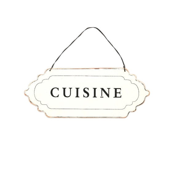 Plaque de porte alu blanche " cuisine "