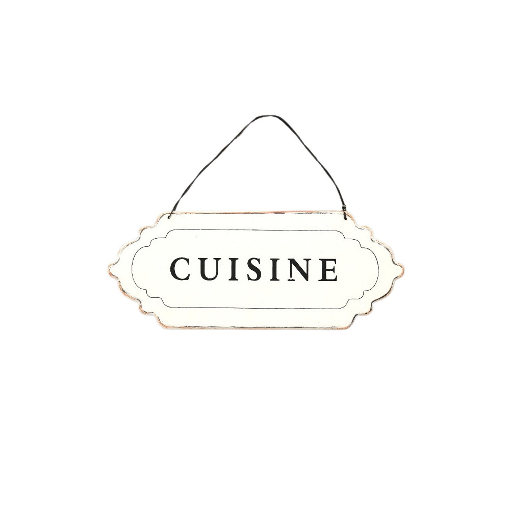 Plaque de porte alu blanche " cuisine "