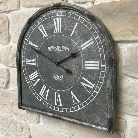 Horloge Industrielle en Zinc vieilli