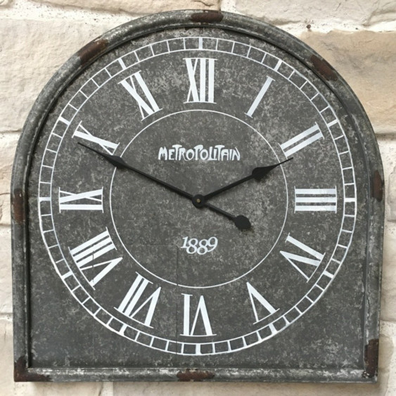 Horloge Industrielle en Zinc vieilli