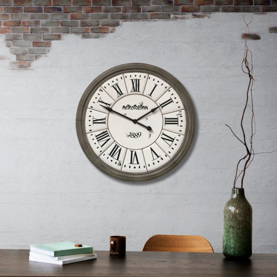 Horloge ronde de Style "Industriel"