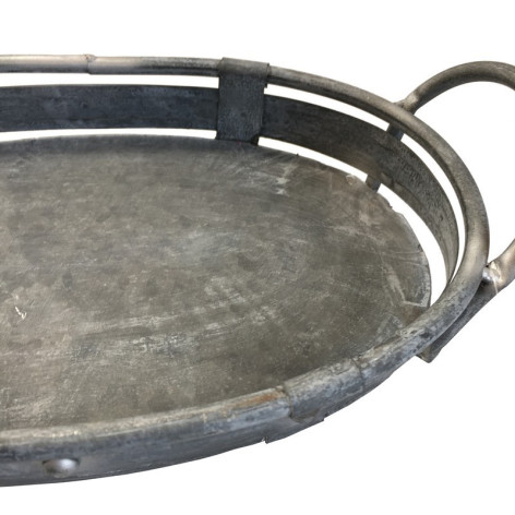 Set de 3 plateaux en métal gris L.47-40-31 cm