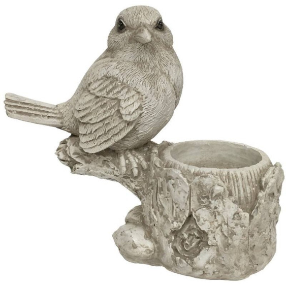 Porte bougie 1 oiseau blanc