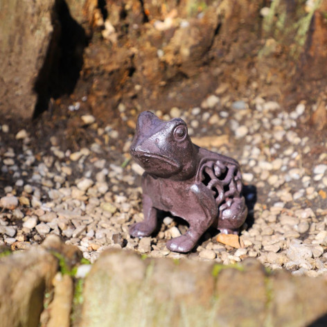 Grenouille en fonte marron 13 x 11 cm