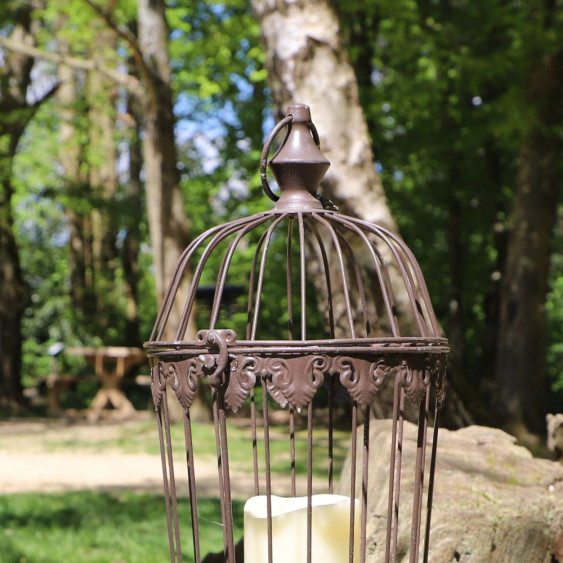 Cage à oiseaux avec bac marron