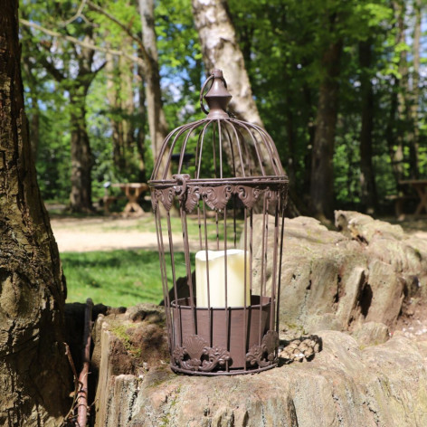 Cage à oiseaux avec bac marron