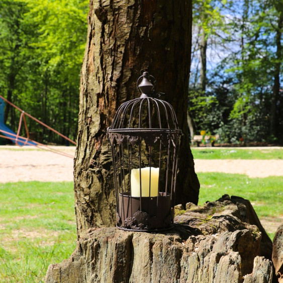 Cage à oiseaux avec bac marron