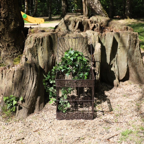 Cage à oiseaux carrée marron