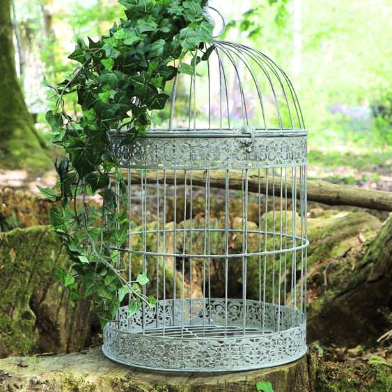 Cages à oiseaux rondes et grises