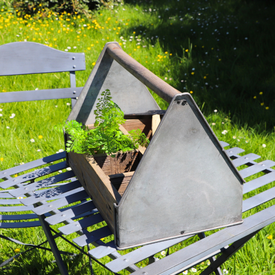 Panier "Casier à tout" en bois et zinc