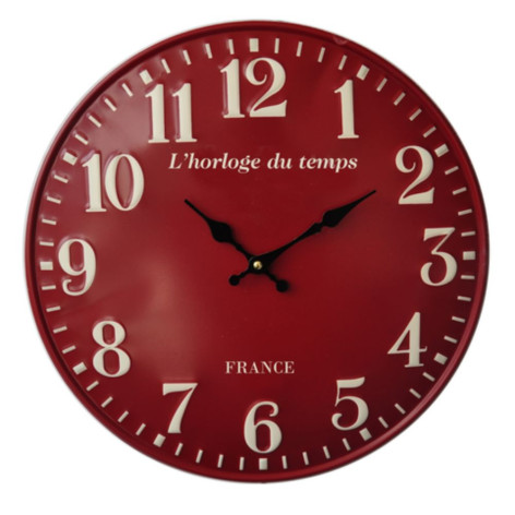 Horloge - «l’horloge du temps» rouge Ø40 cm