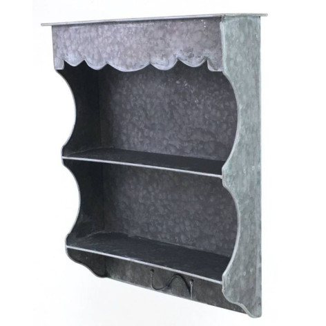 Etagère murale en zinc gris 41 x 13.5 x 56 cm